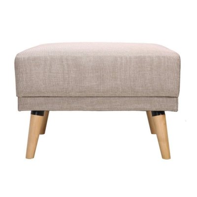 MILIBOO Pouf repose-pieds scandinave en tissu naturel et bois clair ULLA