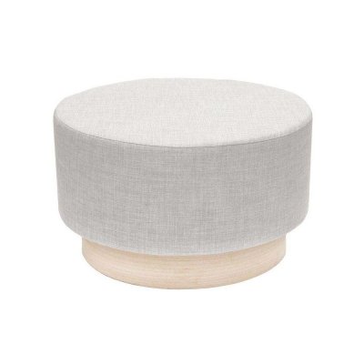 THE HOME DECO FACTORY Pouf scandinave en tissu base bois 60 cm Gris clair Gris Clair