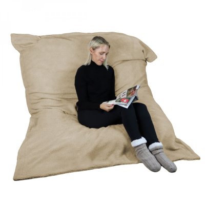 VIVEZEN Pouf xxl d&eacute;houssable 150x180cm - beige