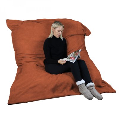 VIVEZEN Pouf xxl d&eacute;houssable 150x180cm - terracotta