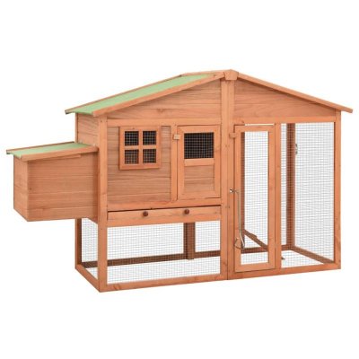 VIDAXL Poulailler avec nichoir Bois de sapin massif  Brown