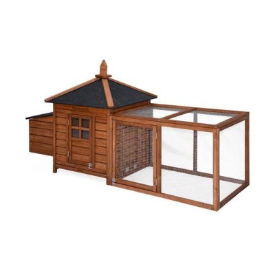 SWEEEK Poulailler en bois JAVA, 4 poules, cage &agrave; poule avec enclos