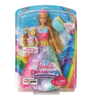BARBIE Poup&eacute;e  Dreamtopia Princesse Arc-en-ciel Sons et Lumi&egrave;res