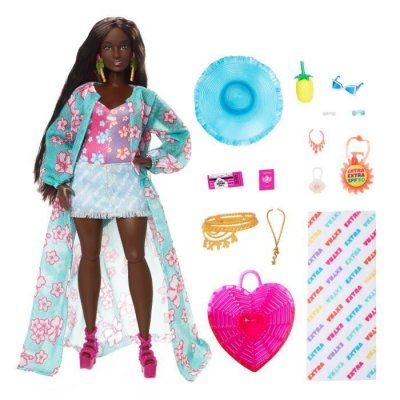 BARBIE Poup&eacute;e  Extra Fly Plage Mattel - La Poup&eacute;e