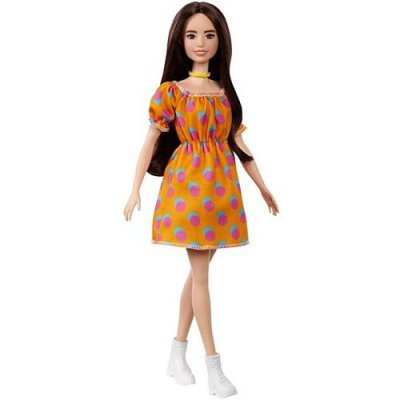 BARBIE Poup&eacute;e  Fashionista avec robe Orange