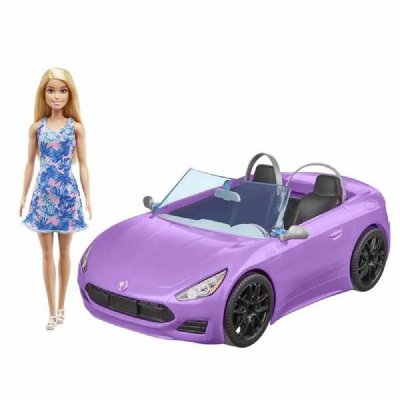 MATTEL Poup&eacute;e  barbie and her purple convertible