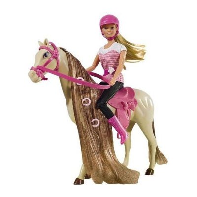 SIMBA Poup&eacute;e Steffi Sur Son Cheval Sp&eacute;cial &Eacute;quitation
