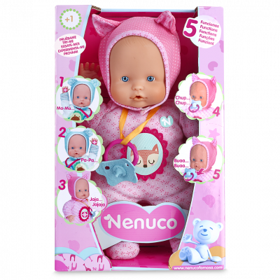 NENUCO Poupon 5 fonctions  Soft 30 cm Mod&egrave;le al&eacute;atoire