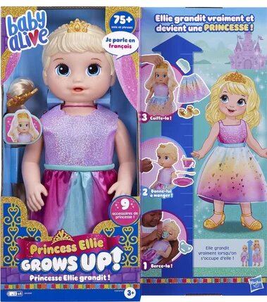 HASBRO GAMING Poupon  Baby Alive Princesse Ellie Grandit