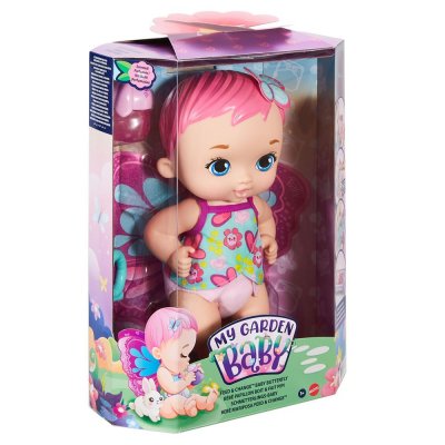 MATTEL Poupon My Garden Baby B&eacute;b&eacute; Papillon Rose boit et fait pipi
