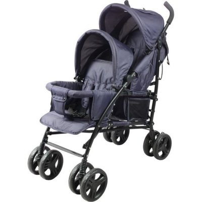 BAMBISOL Poussette Canne Double Habillage Pluie, Pliage Compact Bleu Marine