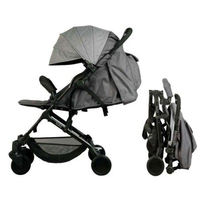 BAMBISOL Poussette Citadine YUKO&sup2; D&egrave;s la Naissance, Pliage 1 Main Gris Chin&eacute; Eco