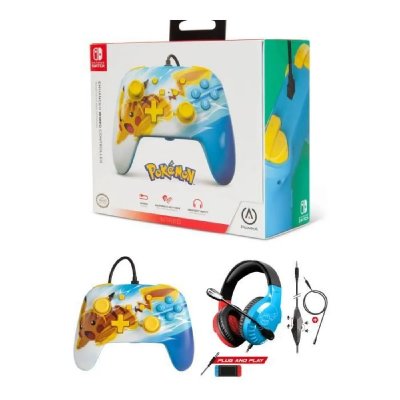 POWERA POWER A Manette SWITCH Pikachu Pokemon + Casque Pro H3