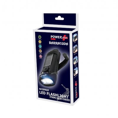 POWER plus Barracuda Torche Solaire et &agrave; manivelle &Agrave; LED