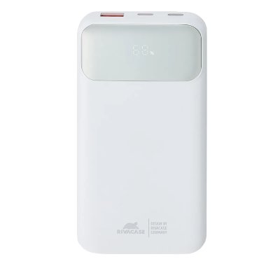 RIVACASE Powerbank 10000mAh Power Delivery 22.5W Universelle Charge Rapide Blanc