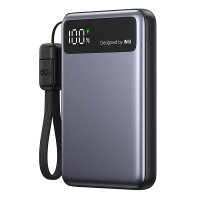 INIU Powerbank 10000mAh Universelle Pocket Pro Slim Ultra Rapide 45 W Noir