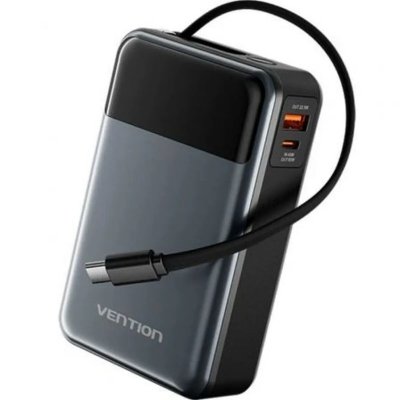 VENTION Powerbank - - 20000mAh - USB-C 65W - Charge rapide - Noir