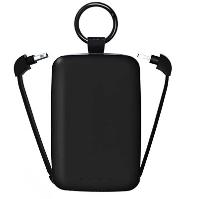 JAYM PowerBank 4000mAh USB-C / Lightning / Porte Cl&eacute;s / Lampe Torche Personnalisable Noir