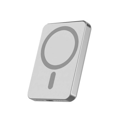 FORCE POWER Powerbank 5000mAh Compatible MagSafe Induction 15W Silver 