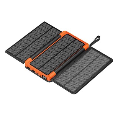 AVIZAR Powerbank Alya Solaire 20000 Mah Avec Lampe Micro Usb / Usb-c / Lightning Noir