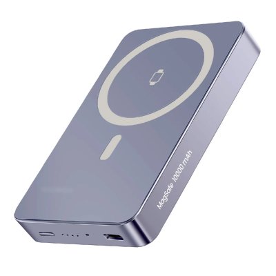 SWISSTEN PowerBank MagSafe Slim Qi2 15W 10000mAh avec Charge USB-C PD 20W Gris