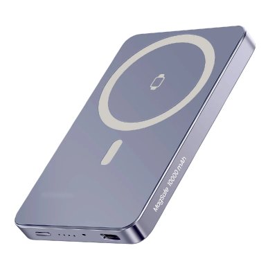 SWISSTEN PowerBank MagSafe Slim Qi2 15W 5000mAh avec Charge USB-C PD 20W Gris