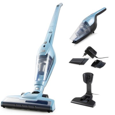 PRIMO PR507SV Aspirateur-balai sans fil 2-en-1 - Aspirateur sans sac - D&eacute;poussi&eacute;reur - Filtre HEPA - Bleu