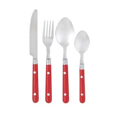GIMEL Pradel Heritage 518154 M&eacute;nag&egrave;re 24 Pi&egrave;ces INOX/Plastique Rouge 9,6 x 23,5 x 9,7 cm
