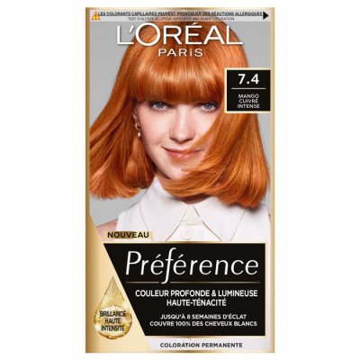 L OREAL PARIS Pr&eacute;f&eacute;rence 74 Mango - Cuivr&eacute; Intense 
