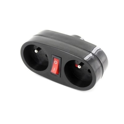 CHACON Prise Biplite 2x16A  Anthracite avec interrupteur