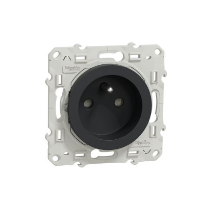 SCHNEIDER ELECTRIC Prise de courant 2P+T Odace &agrave; vis connexion rapide anthracite