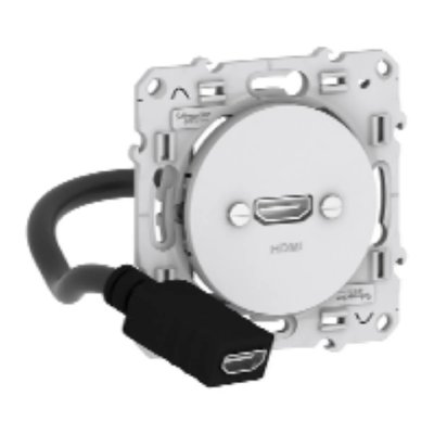 SCHNEIDER ELECTRIC Prise HDMI type A - Blanc - Odace SCHNEIDER