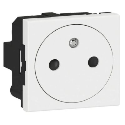 LEGRAND Prise Mosaic 2P+T droite - Sp&eacute;ciale repiquage - 2 modules - Blanc