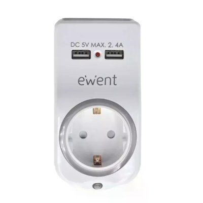 EWENT Prise murale avec 2 ports usb  ew1225 16a 3680 w