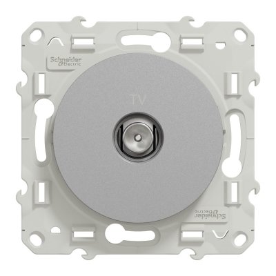 SCHNEIDER ELECTRIC Prise murale TV Odace Gris Aluminium 