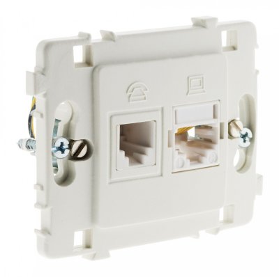 CLARYS Prise RJ11 + RJ45 nu blanc - 