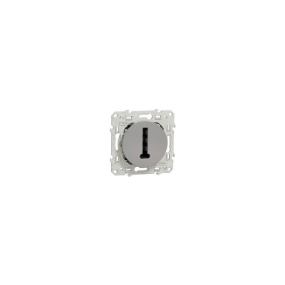 SCHNEIDER ELECTRIC Prise t&eacute;l&eacute;phone conjoncteur T Odace Gris Aluminium 