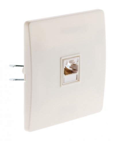 DIWONE Prise t&eacute;l&eacute;phone RJ 45 vis + griffes Blanc - 