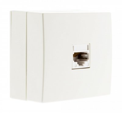 ZENITECH Prise t&eacute;l&eacute;phone RJ45  Bel'Vue - Blanc