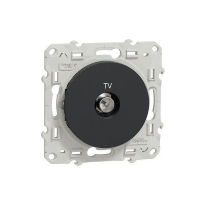 SCHNEIDER ELECTRIC Prise T&eacute;l&eacute;vision - Anthracite - Fixation Par Vis - Schneider Odace