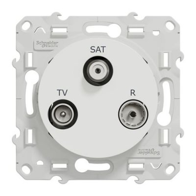 SCHNEIDER ELECTRIC Prise TV / FM / SAT ODACE 1 entr&eacute;e blanc &agrave; vis - S520461