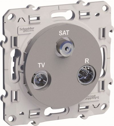 SCHNEIDER ELECTRIC Prise tv / fm / sat Odace, , gris aluminium