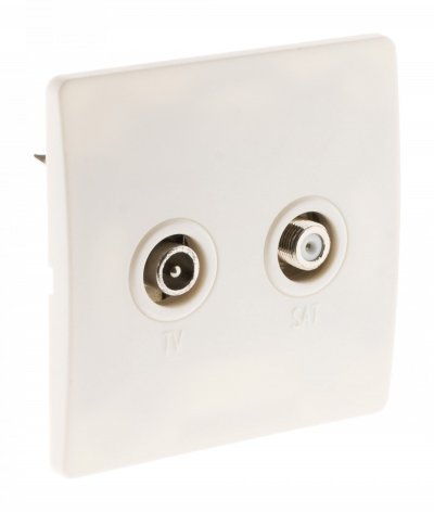 ZENITECH Prise TV &Oslash;9,52 + satellite. vis + griffes Blanc - Diwone