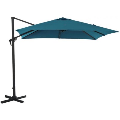 PROLOISIRS  - Parasol d&eacute;port&eacute; carr&eacute; en aluminium 3x3m Roma bleu
