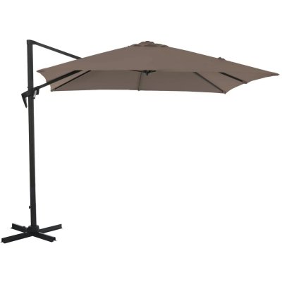 PROLOISIRS  - Parasol d&eacute;port&eacute; carr&eacute; en aluminium 3x3m Roma taupe