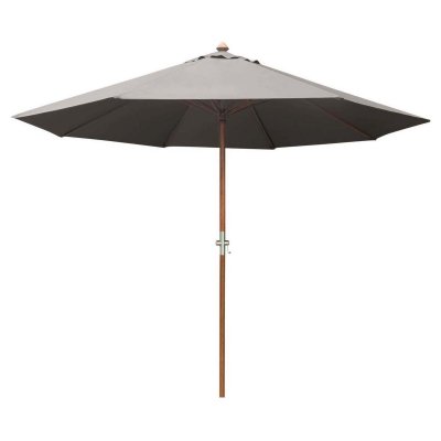 PROLOISIRS  - Parasol en bois 300 cm avec manivelle Holly gris