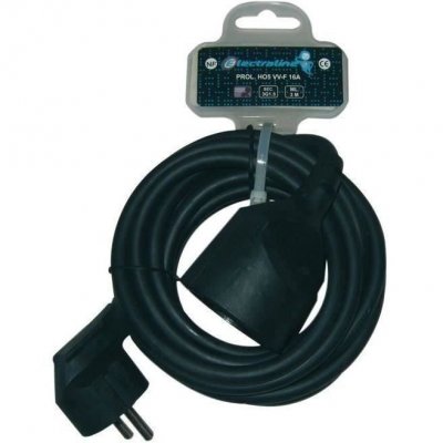 ELECTRALINE Prolongateur domestique HO5VVF - 3x1.5 mm&sup2; - 3 m - noir