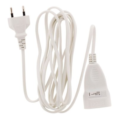 ZENITECH Prolongateur qualit&eacute; HO3VVH2F 2x 0.75 prise 6A Blanc 3m - 