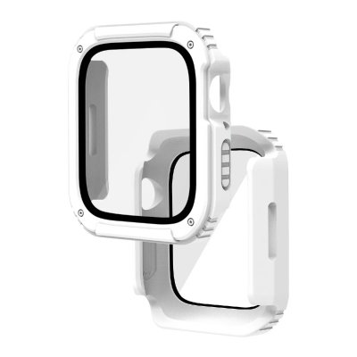 Protecteur d'&eacute;cran en verre tremp&eacute; blanc Avizar pour Apple Watch 41 mm s&eacute;rie 7/8
