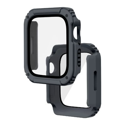 AVIZAR Protection Int&eacute;grale Verre Tremp&eacute; Apple Watch Series 8 / 7 45mm Gris Fonc&eacute;